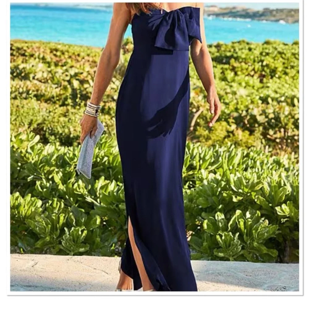 NWT Lilly Pulitzer Carlynn Satin Strapless Maxi Dress - Picture 1 of 11